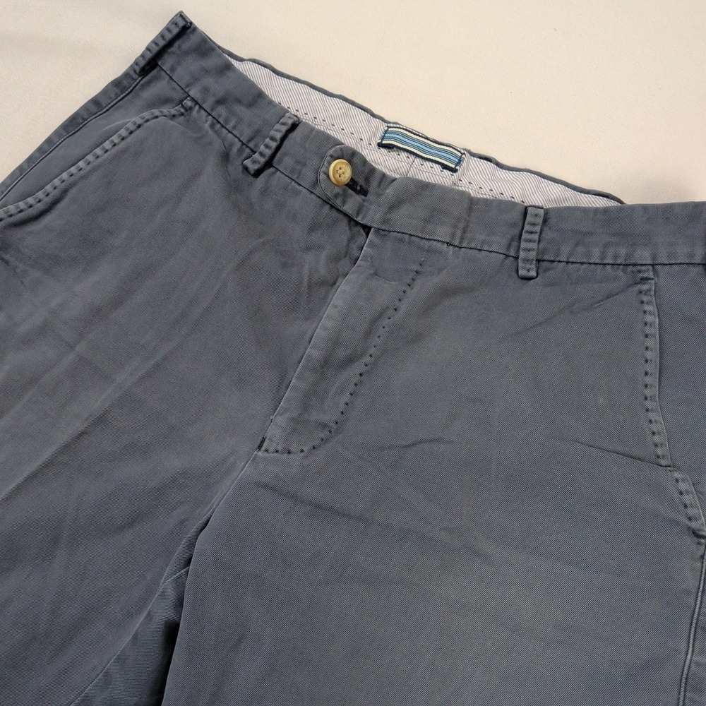 Peter Millar Winston Washed Twill Shorts Mens 32 Blue Pima Cotton Chino MC00B31